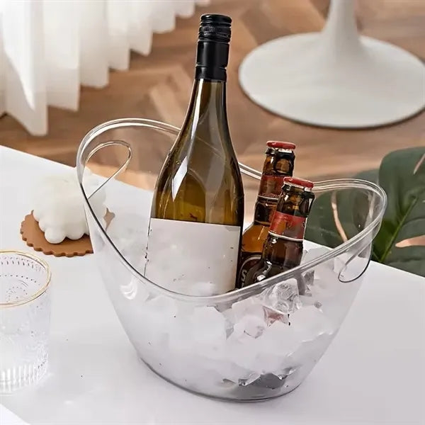 Clear Acrylic Plastic Beverage Tub Champagne Wine Ice Bucket