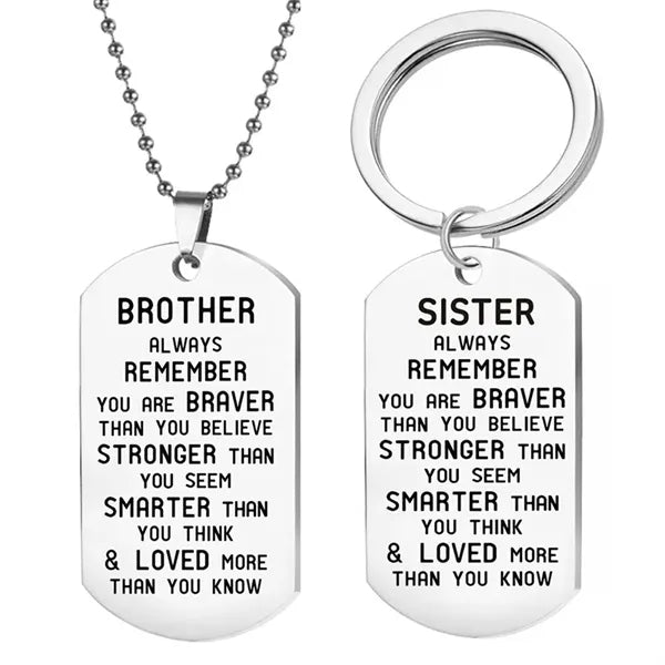 Stainless Steel Square Pendant Keychain