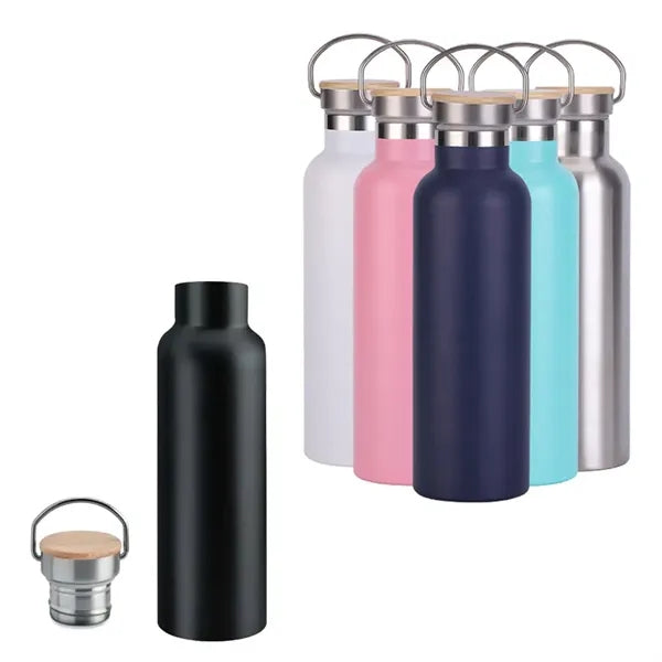 20oz Stainless Steel Insulated Flask Bottle with Bamboo Lid
