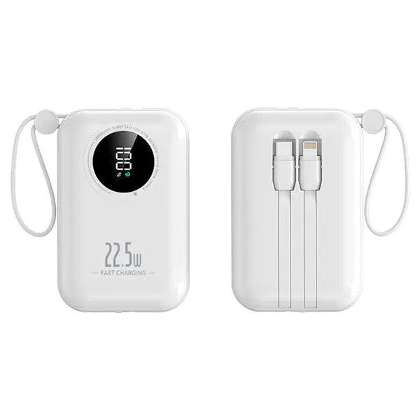 20000 mAh 22.5W Fast Charging Powerbank with Built-in Cable