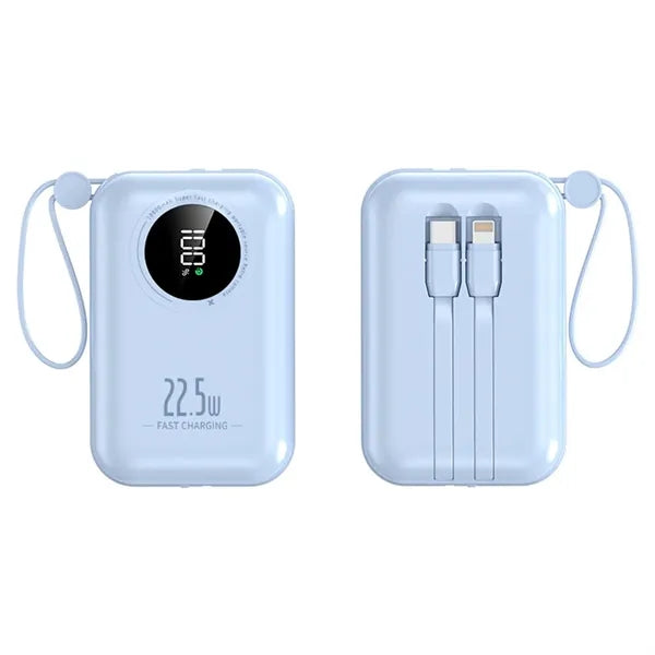 20000 mAh 22.5W Fast Charging Powerbank with Built-in Cable