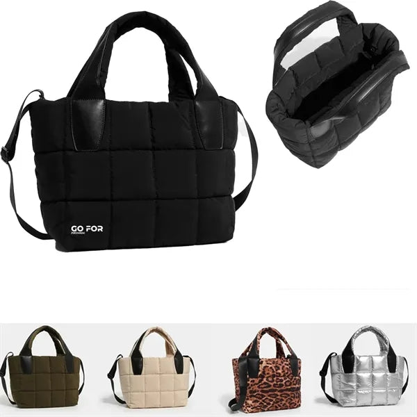 Puffer Tote Bag with Adjustable Strap