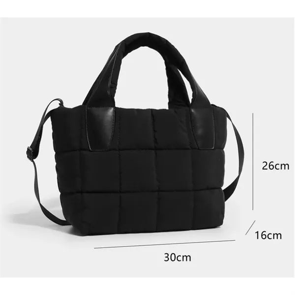 Puffer Tote Bag with Adjustable Strap