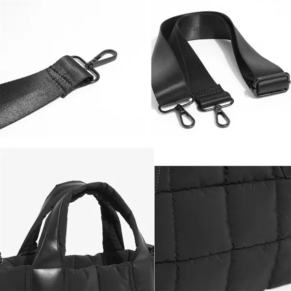 Puffer Tote Bag with Adjustable Strap