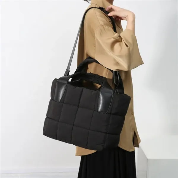 Puffer Tote Bag with Adjustable Strap