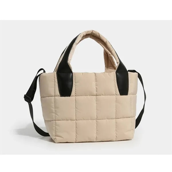 Puffer Tote Bag with Adjustable Strap