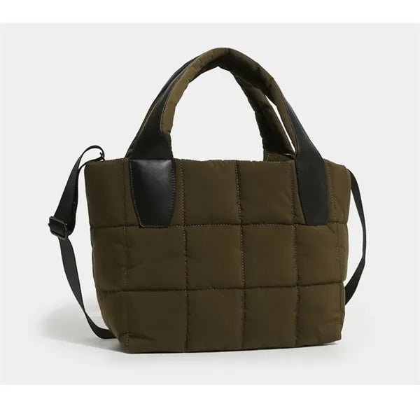 Puffer Tote Bag with Adjustable Strap