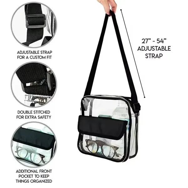 Clear PVC Transparent Cosmetic Makeup Crossbody Bag