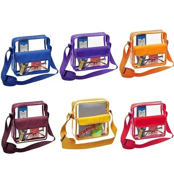 Clear PVC Transparent Cosmetic Makeup Crossbody Bag
