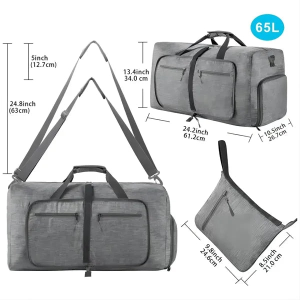 Foldable Travel Duffel Bags with Shoes Compartment