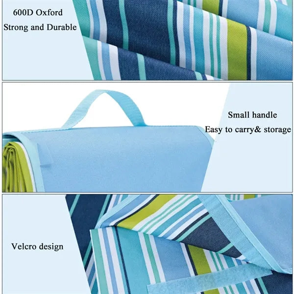 Foldable Waterproof Picnic Blanket With Handle