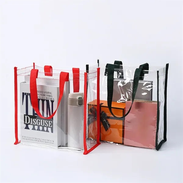 Clear PVC Plastic Stadium Tote Bag