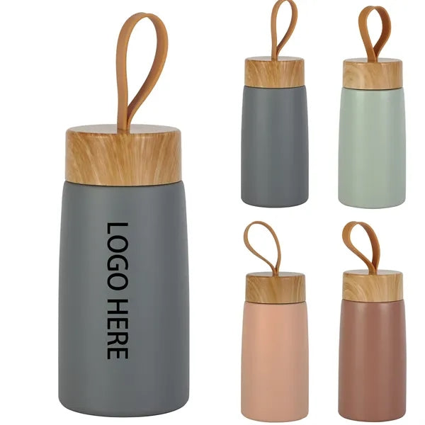 Eco-Friendly Wood Grain Stainless-Steel Water Bottle