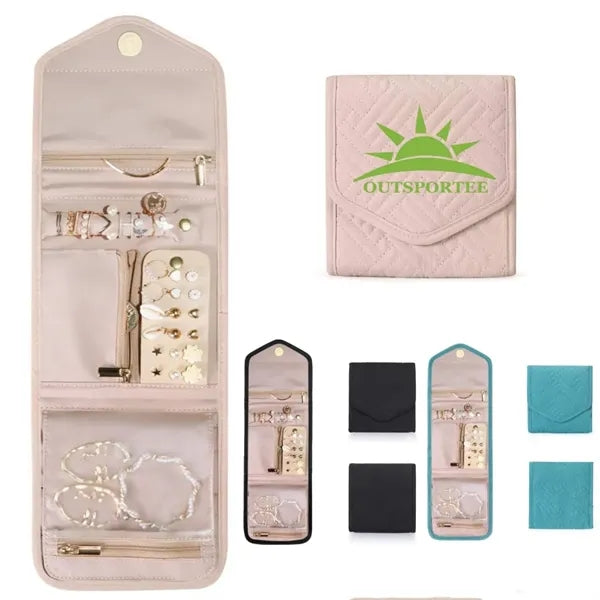 Travel Jewelry Organizer Case Foldable Roll Bag for Journey