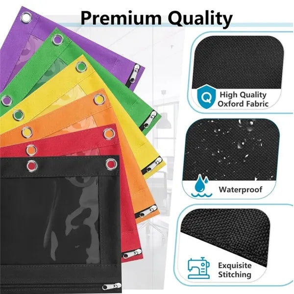 Pen Pencil Pouch with Clear Window for 3 Ring Binder