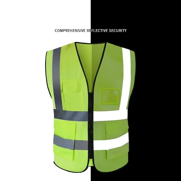 Logo Reflective Safety Vest With Pocket