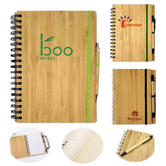 Spiral Bound Notebook with Bamboo Cover