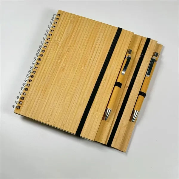 Spiral Bound Notebook with Bamboo Cover