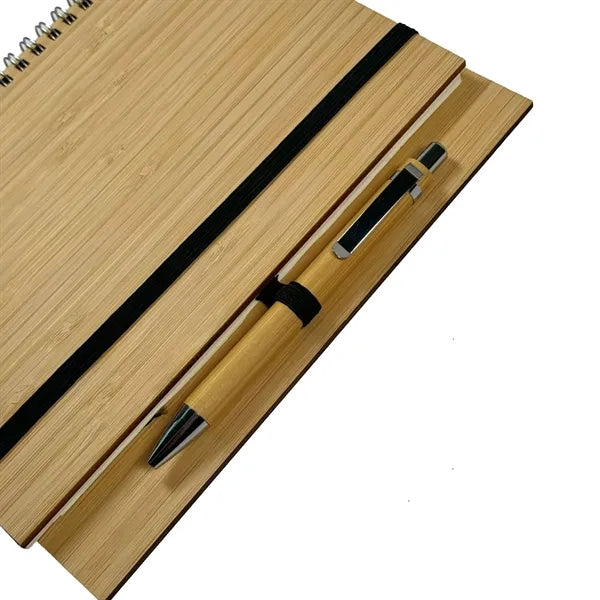 Spiral Bound Notebook with Bamboo Cover