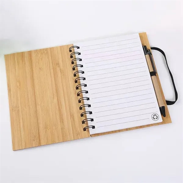 Spiral Bound Notebook with Bamboo Cover
