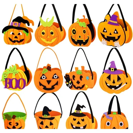 Halloween Pumpkin Plush Tote Bucket