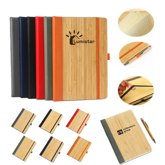 Bamboo Cover Notebook with Pen