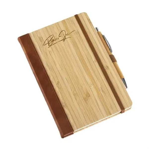 Bamboo Cover Notebook with Pen