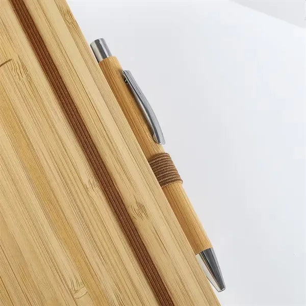 Bamboo Cover Notebook with Pen