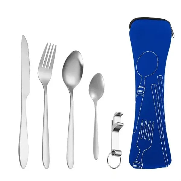 5PCS Portable Silverware Set with Case