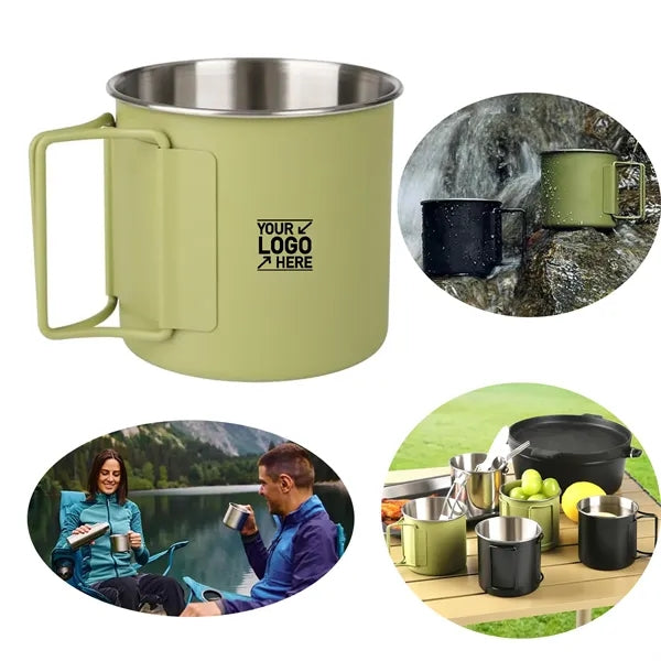 Portable Coffee Mugs Camping Cups with Folding Handles