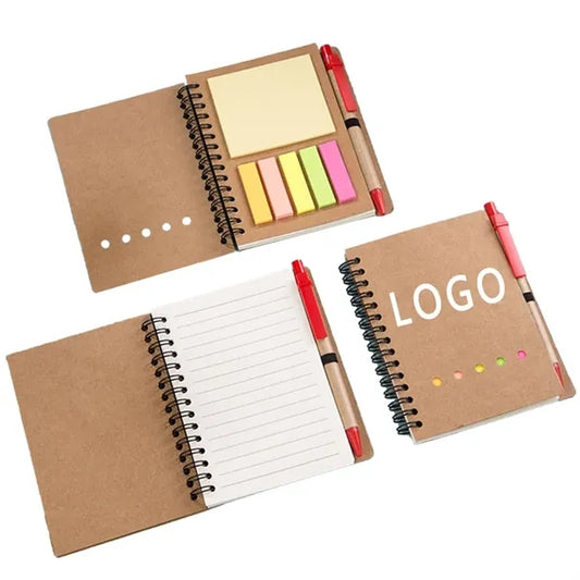 Kraft Notebook with Sticky Notes