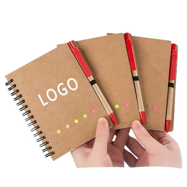 Kraft Notebook with Sticky Notes