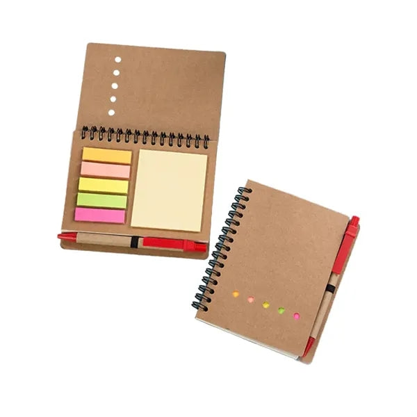 Kraft Notebook with Sticky Notes