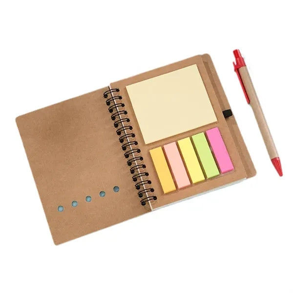 Kraft Notebook with Sticky Notes