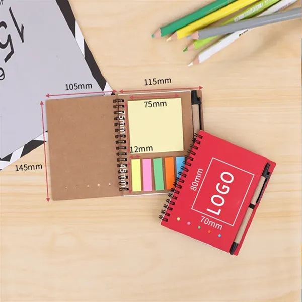 Kraft Notebook with Sticky Notes