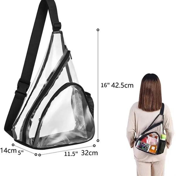 Stadium Clear PVC Shoulder Crossbody Backpack Sling Bag
