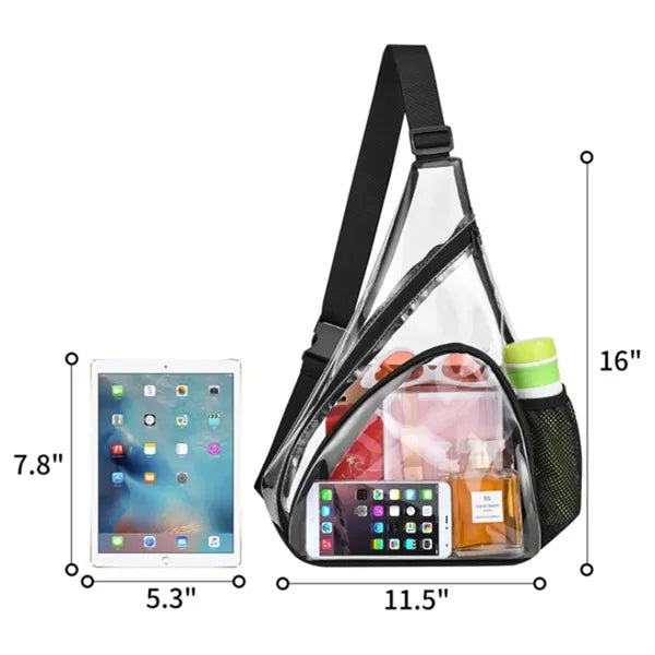 Stadium Clear PVC Shoulder Crossbody Backpack Sling Bag