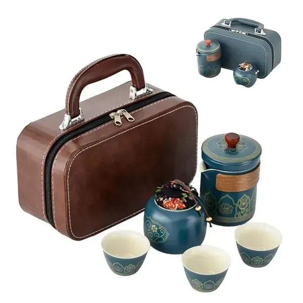 Ceramic Porcelain Outdoor Travel Tea Set