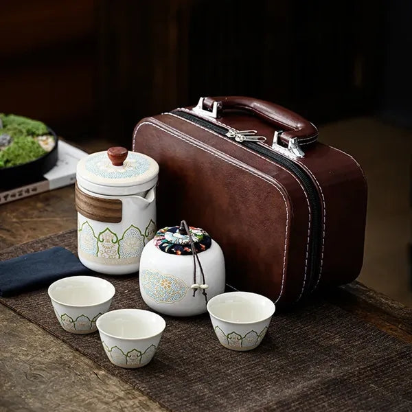 Ceramic Porcelain Outdoor Travel Tea Set