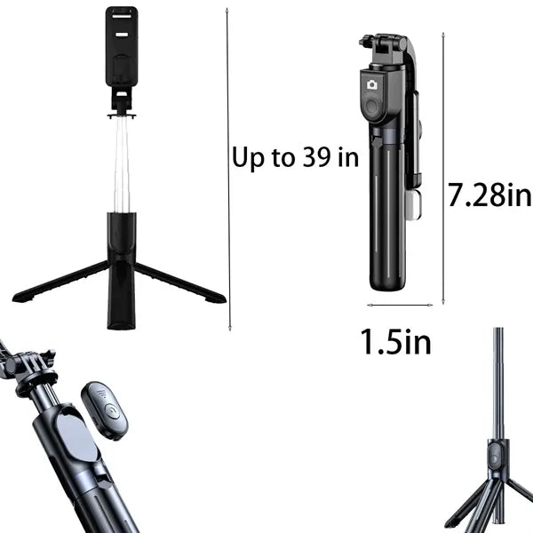 Extendable 3 in 1 Selfie Stick