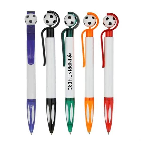 Soccer Ball Shape Cartoon Plastic Press Ballpoint Pen