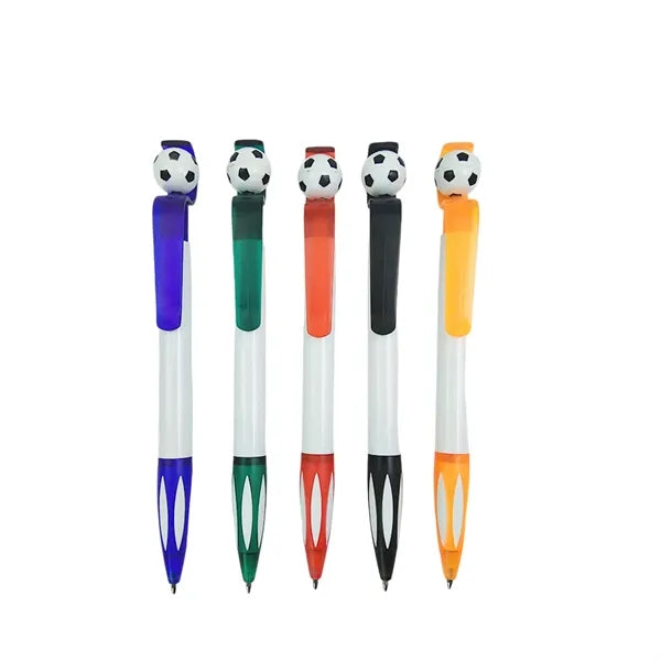 Soccer Ball Shape Cartoon Plastic Press Ballpoint Pen