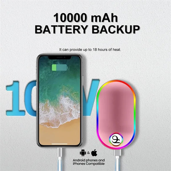 7 Changing Colors Light Hand Warmer-10000 mAh