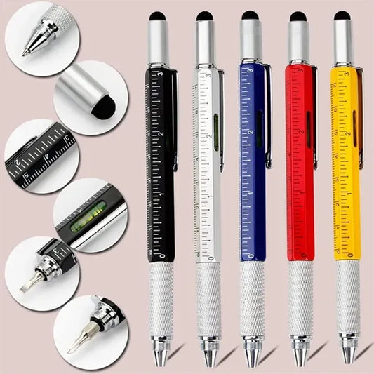 6-in-1 Multi-Tool Pen: Stylus, Screwdriver, Ruler & More
