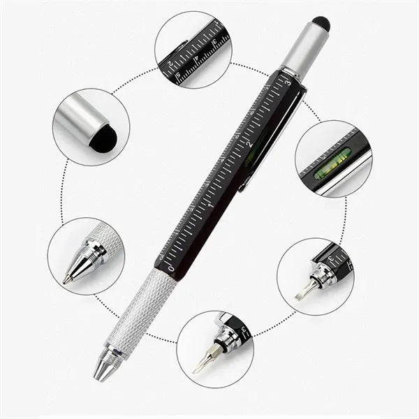 6-in-1 Multi-Tool Pen: Stylus, Screwdriver, Ruler & More