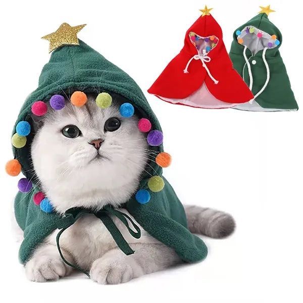 Pet Christmas Costume Puppy Cat Xmas Cloak