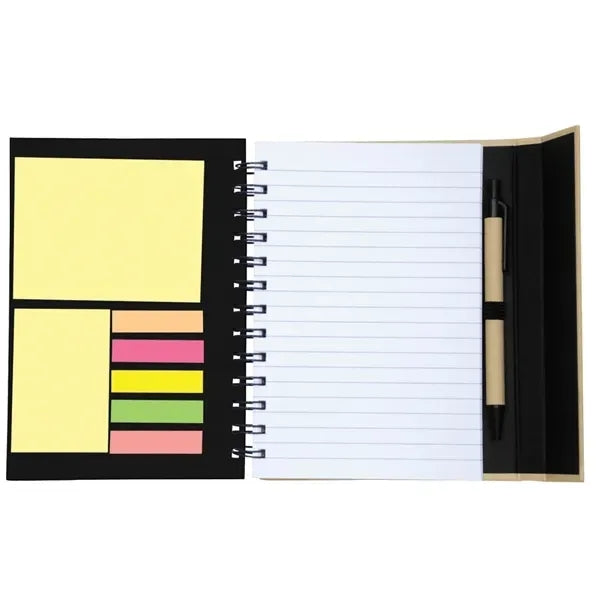 Eco-Recycled Magnetic Journal with Sticky Notes & Tabs