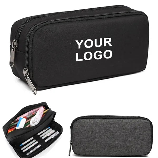 Big Capacity Two-Tier Stationery Durable Pencil Bag