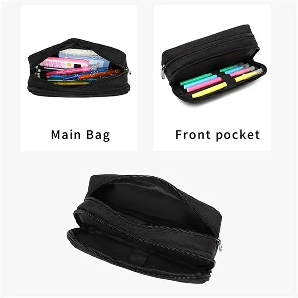 Big Capacity Two-Tier Stationery Durable Pencil Bag