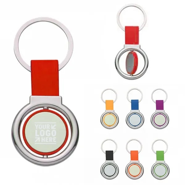Circular Metal Spinner Key Tag